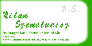 milan szemelveisz business card